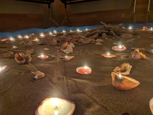 貝殻の廃油キャンドル